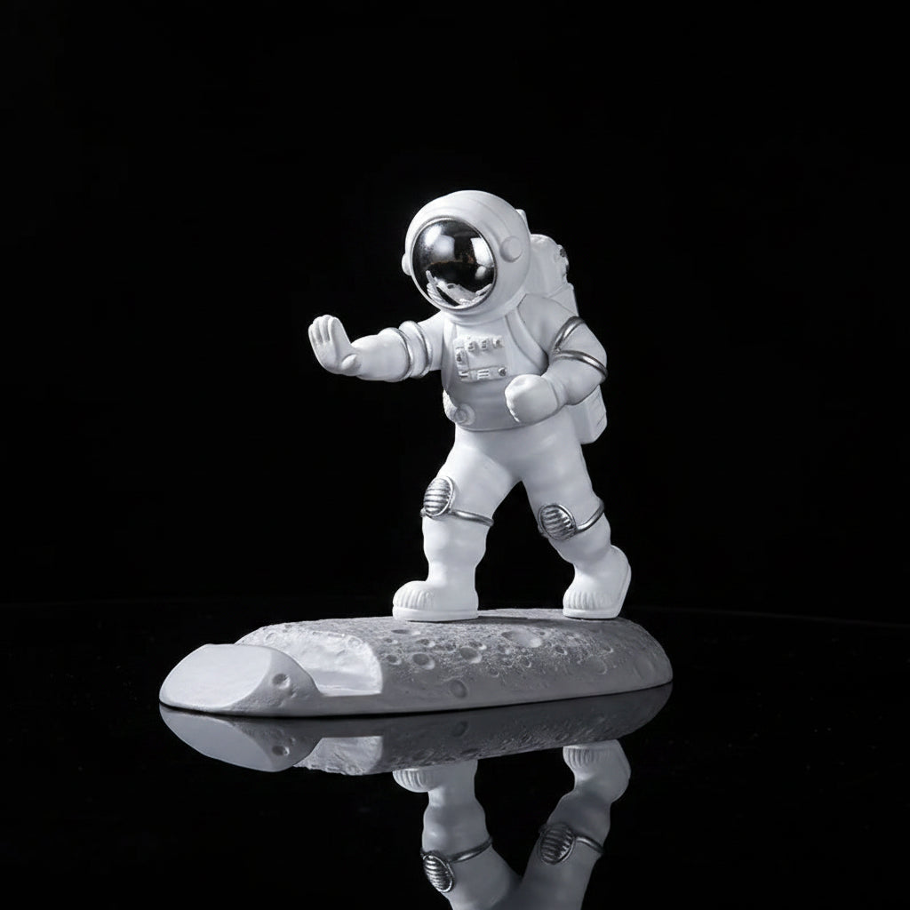Soporte para Celular Astronauta Cyberpunk — Escultura Decorativa Espacial