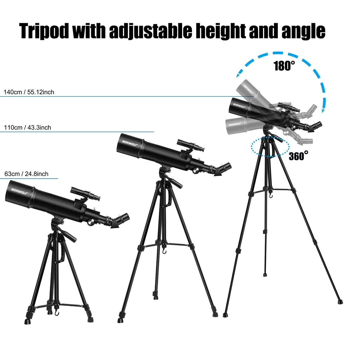 Telescopio Profesional BORWOLF 90600 — Apertura 90MM Espacio Profundo