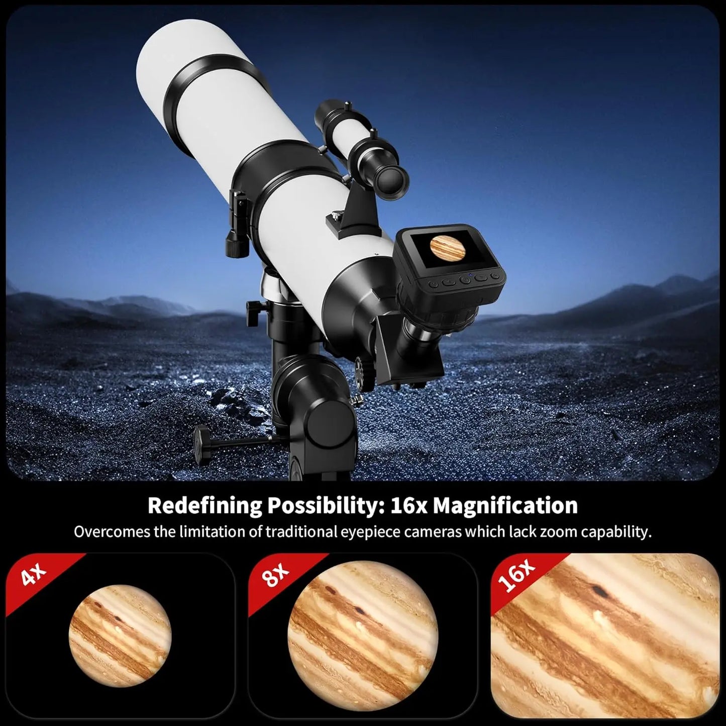 Cámara Telescópica 4K Inalámbrica X16 — Astrofotografía Universal