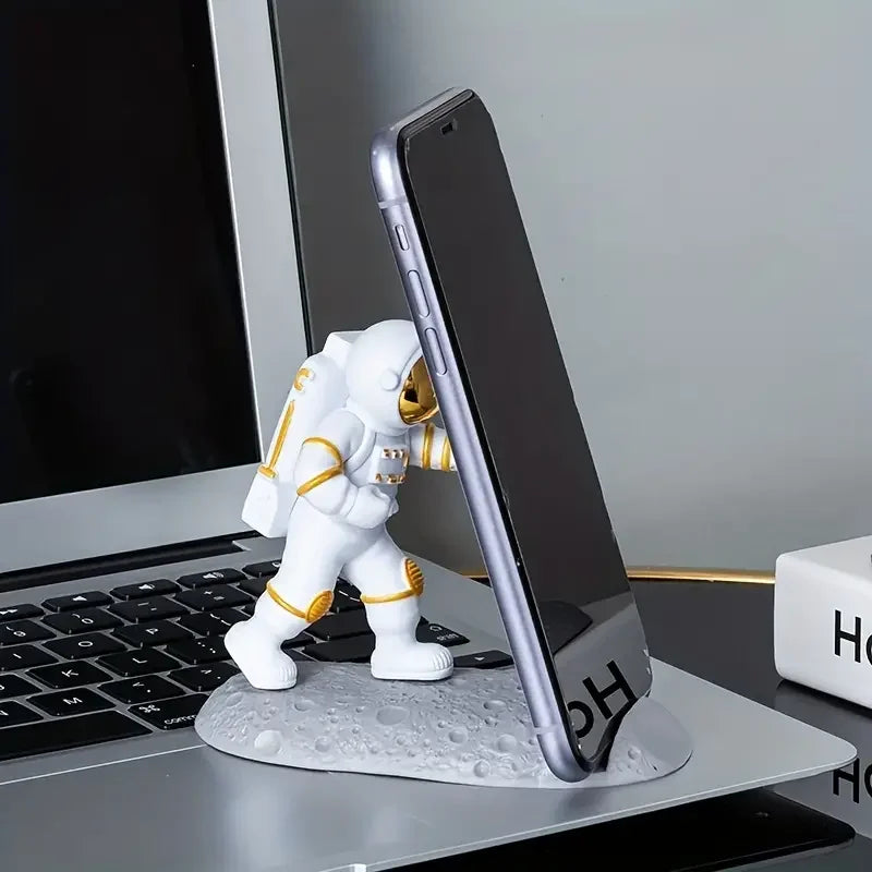 Soporte para Celular Astronauta Cyberpunk — Escultura Decorativa Espacial