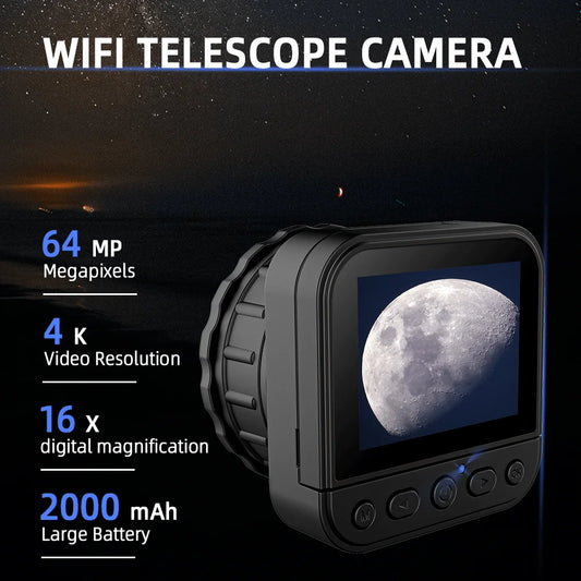 Cámara Telescópica 4K Inalámbrica X16 — Astrofotografía Universal
