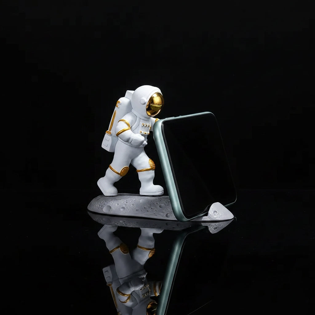 Soporte para Celular Astronauta Cyberpunk — Escultura Decorativa Espacial