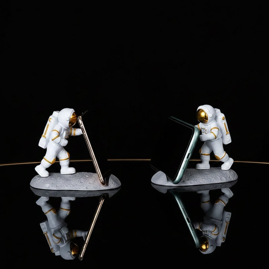 Soporte para Celular Astronauta Cyberpunk — Escultura Decorativa Espacial